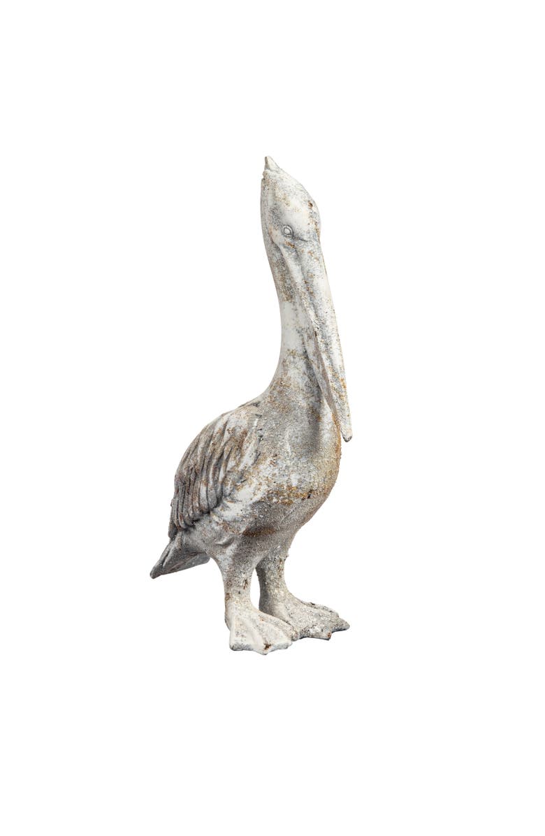 Storied Home Resin Pelican with Distressed  White Finish, Main, color, White