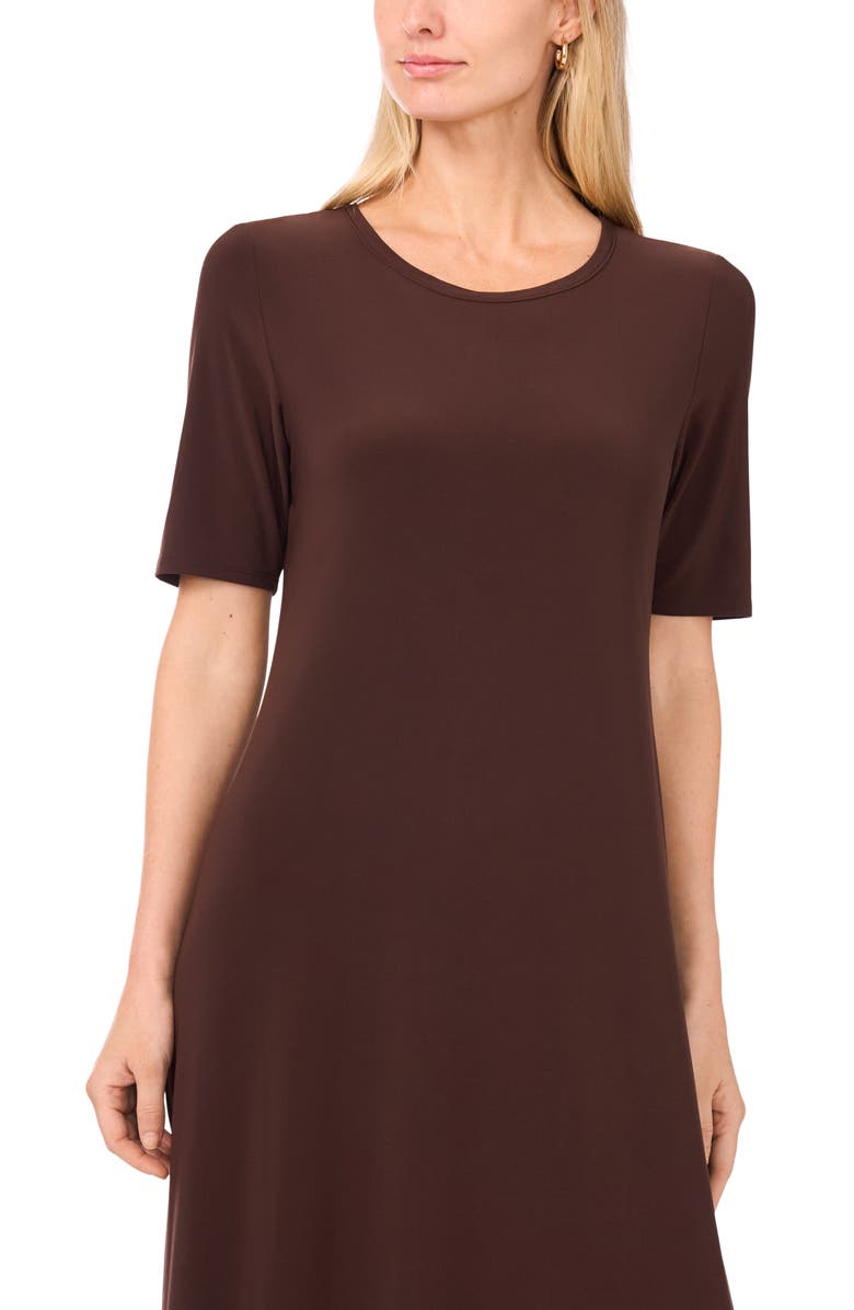 Vince Camuto Short Sleeve Maxi Dress, Alternate, color, Chocolate