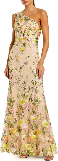 Mac duggal blush pink tan floral hotsell