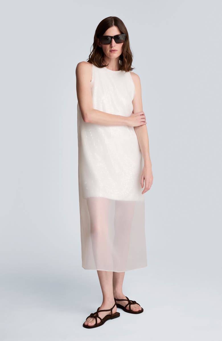 Kenneth Cole Sheer Overlay Dress, Alternate, color, 