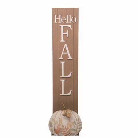Wood Brown Harvest Hello Fall Porch Decor