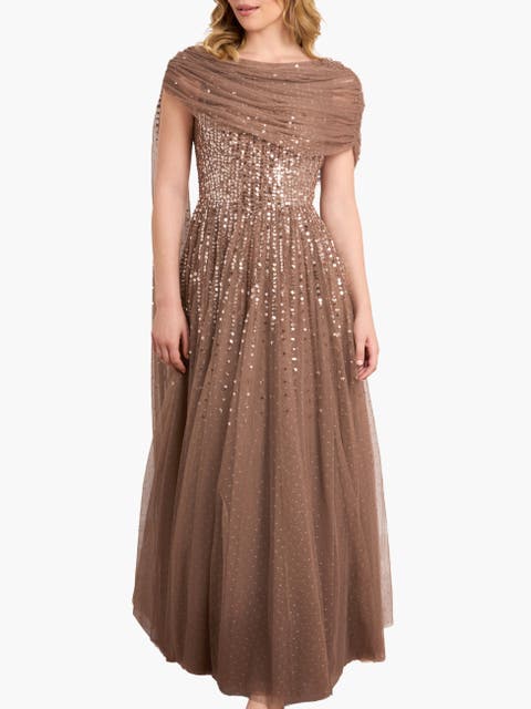 Moonlight Sequin Draped Gown