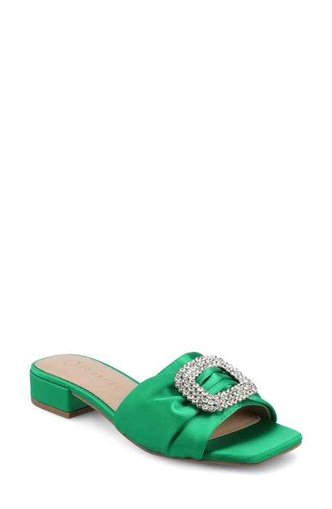 Flavia Rhinestone Buckle Slide Sandal (Women)