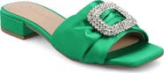Journee Collection Flavia Rhinestone Buckle Slide Sandal