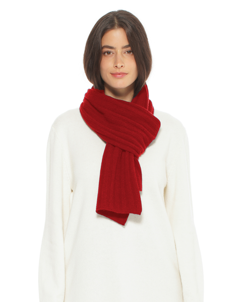 Pure Cashmere Plush-Ribbed Scarf