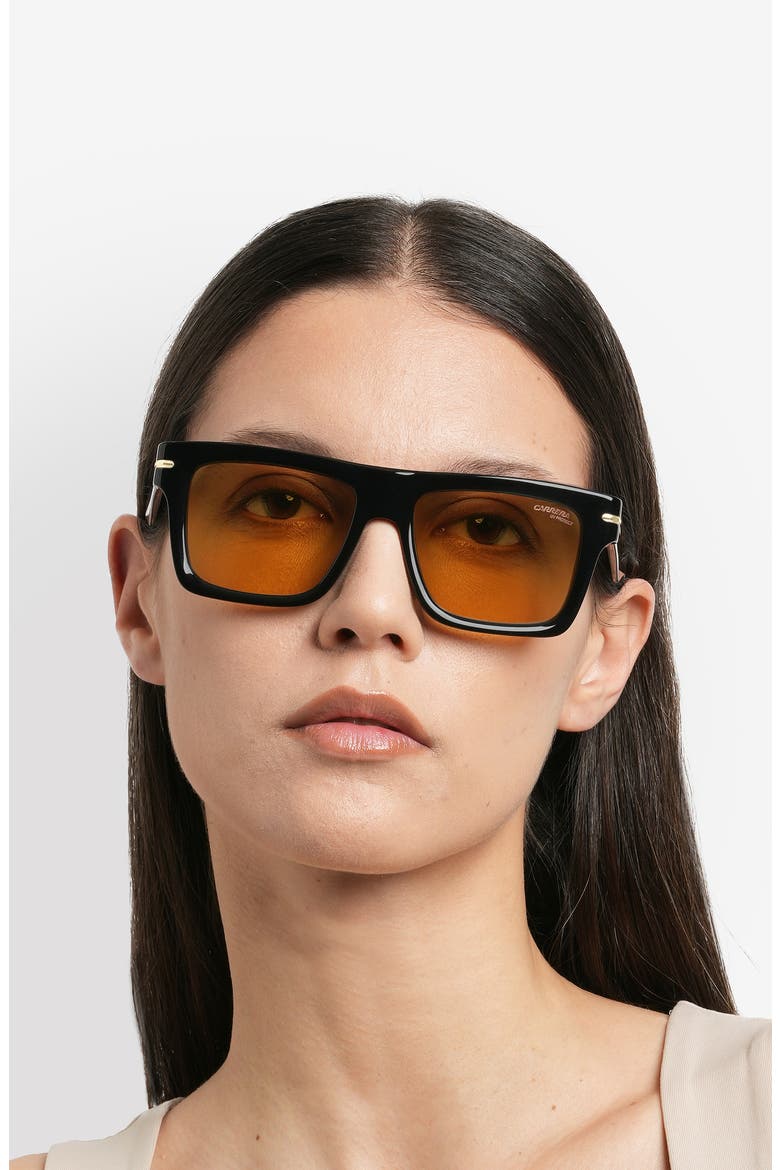 54mm Rectangular Sunglasses, Alternate, color, BLACK YELLOW