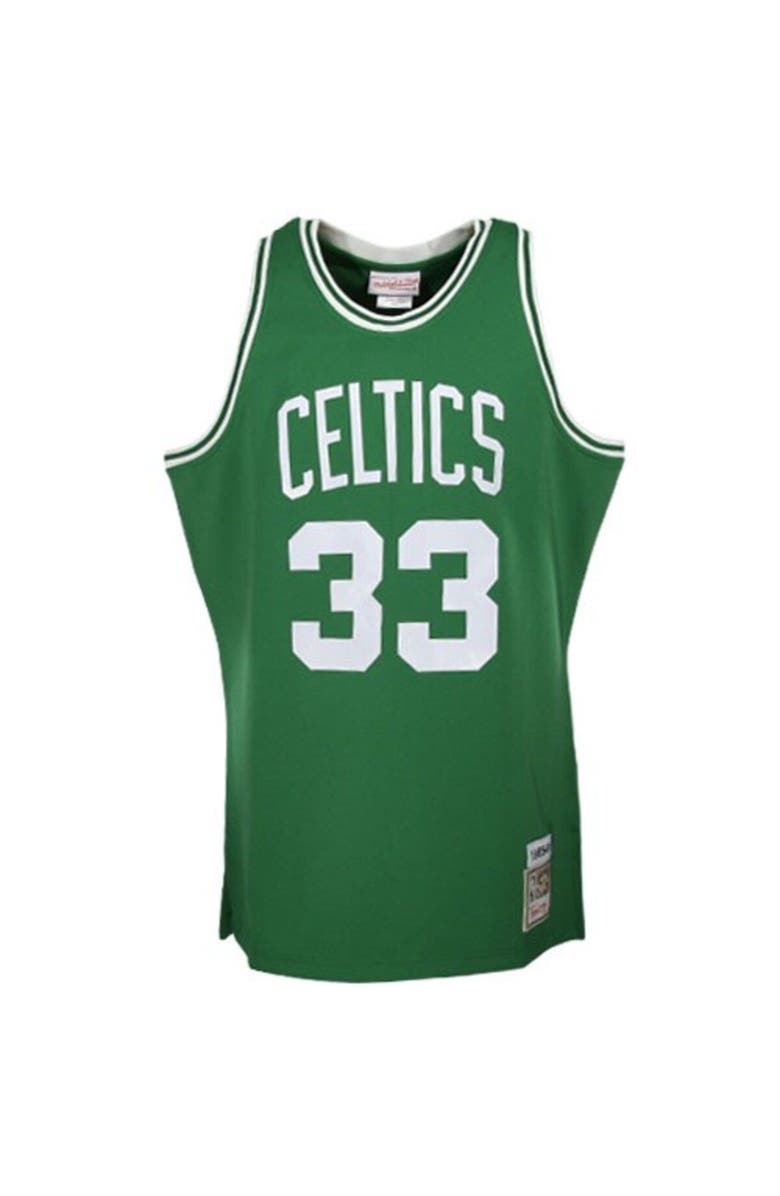 Mitchell & Ness Men's Mitchell & Ness Larry Bird Kelly Green Boston Celtics 1985/86 Hardwood Classics Authentic Jersey, Alternate, color, Kelly Green