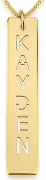 MELANIE MARIE Personalized Bar Pendant Necklace