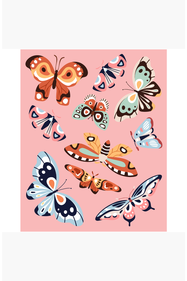 Butterflies Paint by Numbers Kit, Alternate, color, Multicolor