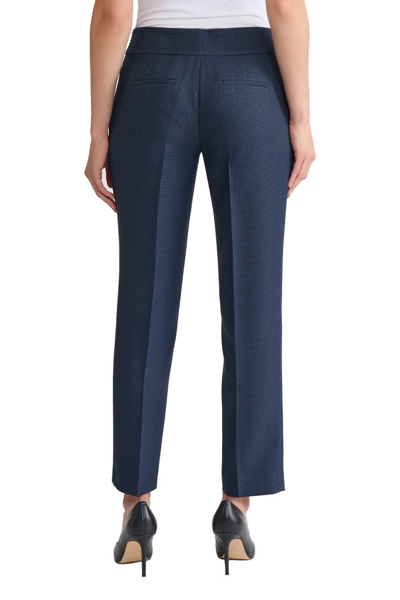 Houndstooth Flat Front Slim Pants, Alternate, color, BLUE NIGHT/ BLACK