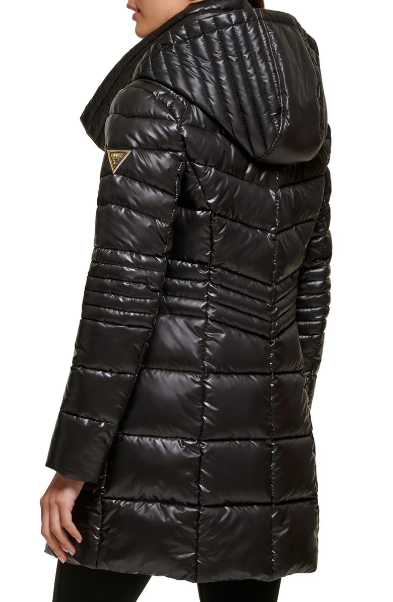 GUESS Water Resistant Hooded Puffer Jacket, Alternate, color, 