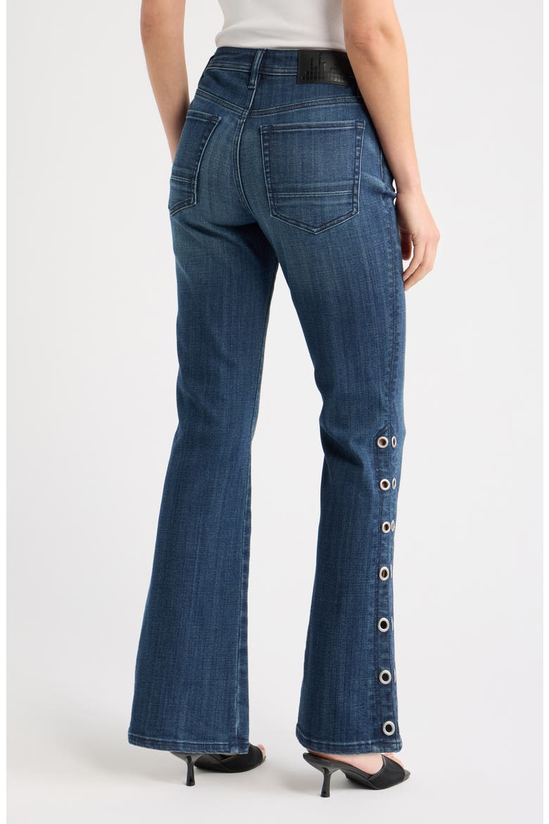 Side Grommet Bootcut Jeans, Alternate, color, MEDIUM INDIGO