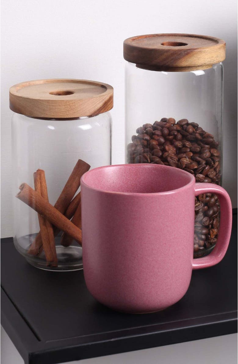 Stone Lain Tom Stoneware 4-Piece Mug Set, Alternate, color, Pink White