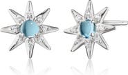 Monica Rich Kosann Sun, Moon & Stars Blue Topaz & White Sapphire Star Stud Earrings
