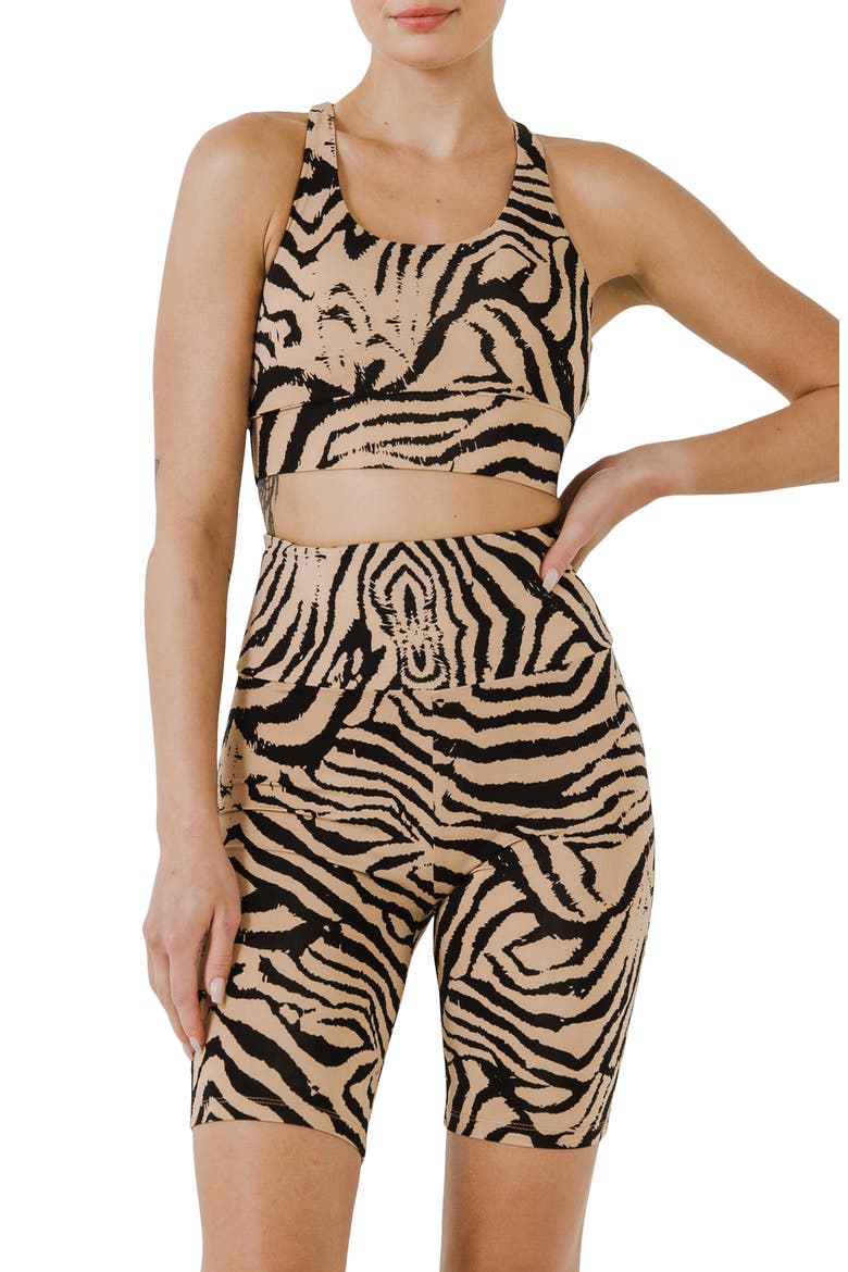 Animal Print Crop Tank, Alternate, color, BEIGE/ BLACK