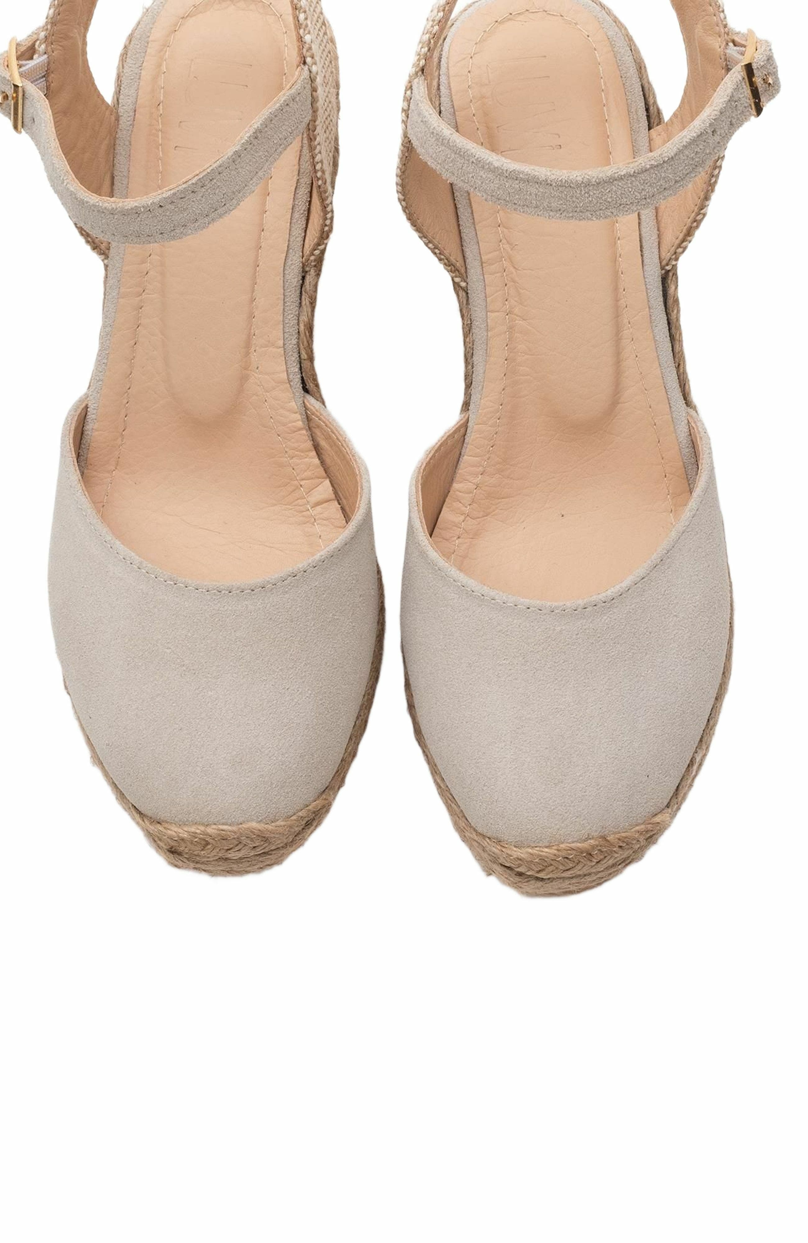 Sinta Suede Leather Platform Espadrille, Alternate, color, Beige Suede Leather