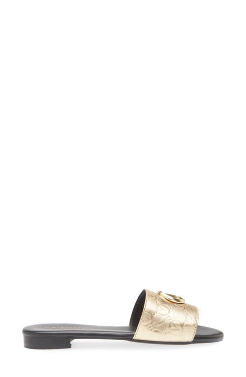Valentino By Mario Valentino Carrie Slide Sandal In Gold