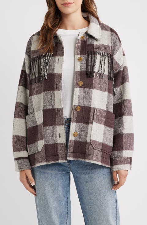 Fringe Plaid Shacket