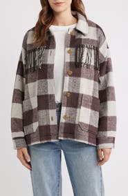 Thread & Supply Fringe Plaid Shacket
