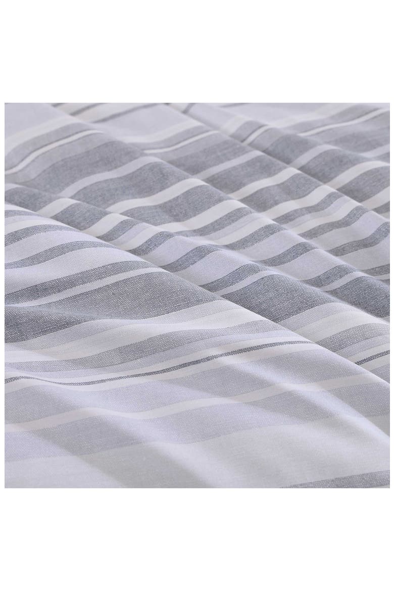 Bold Stripe Texture Cotton Percale Duvet Cover & Shams Set, Alternate, color, LIGHT / MEDIUM GREY