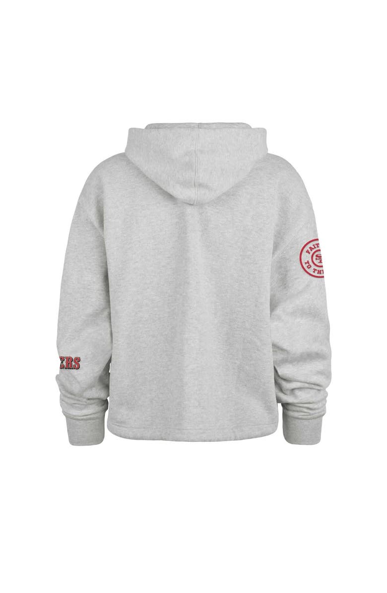 '47 Women's '47 Heather Gray San Francisco 49ers High Hopes Long Sleeve Cropped Hoodie, Alternate, color, Heather Gray