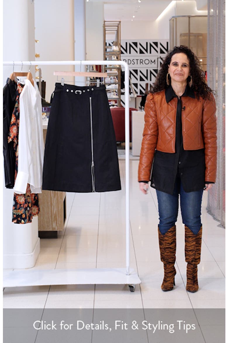 Belted Utility Cotton Blend Midi Skirt video
