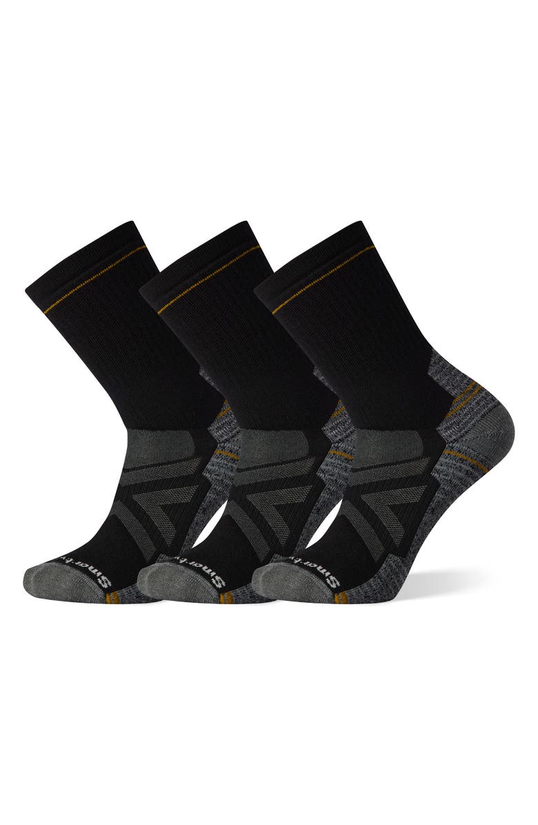 Smartwool 3-Pack Hike Full Cushion Crew Socks, Main, color, Hike Black