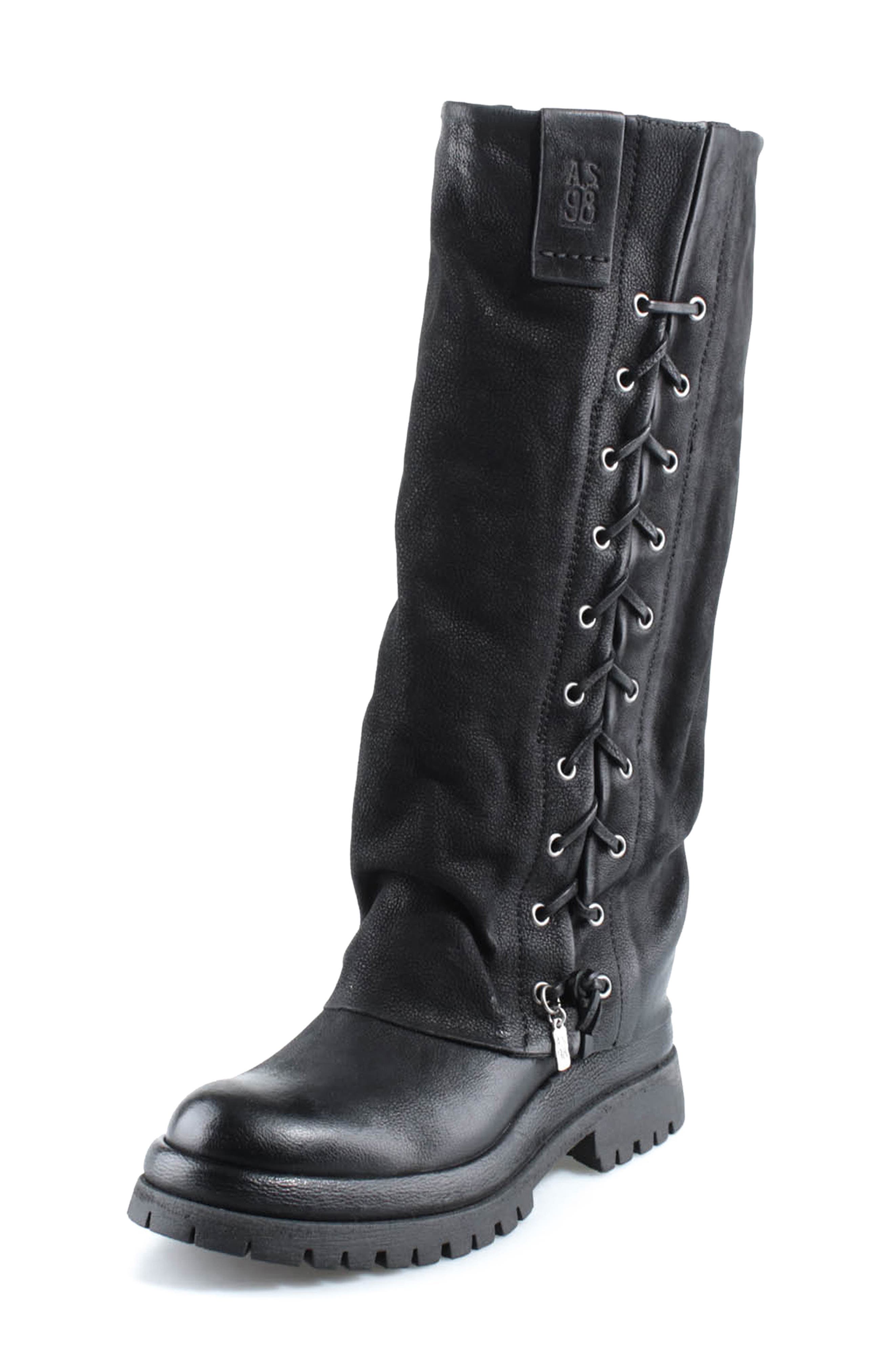 Doson Leather Knee High Boot, Main, color, BLACK