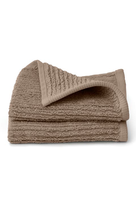 Set of 2 Ribbed Organic Cotton Washcloths