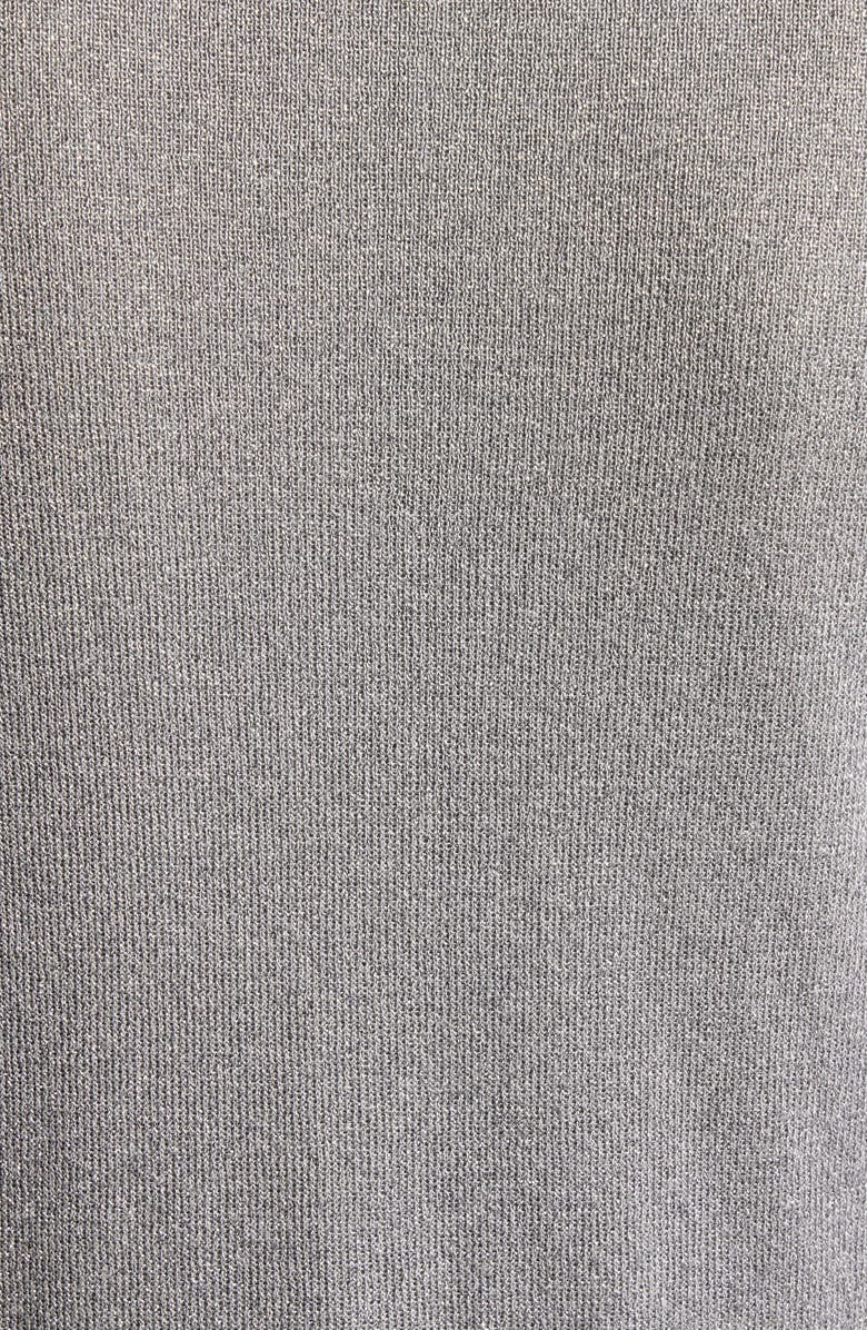 Anne Klein Montery Metallic Open Front Cardigan, Alternate, color, Silver Grey Heather