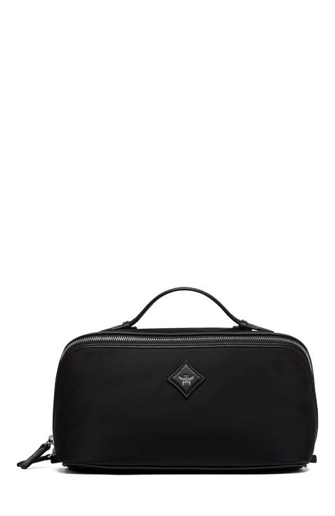 Medium Ottomar Toiletry Bag in ECONYL and Leather