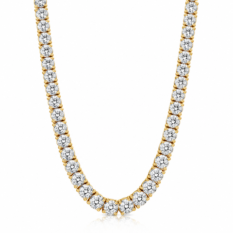 23Ct Diamond Tennis Necklace 14K Gold 18" Lab Grown