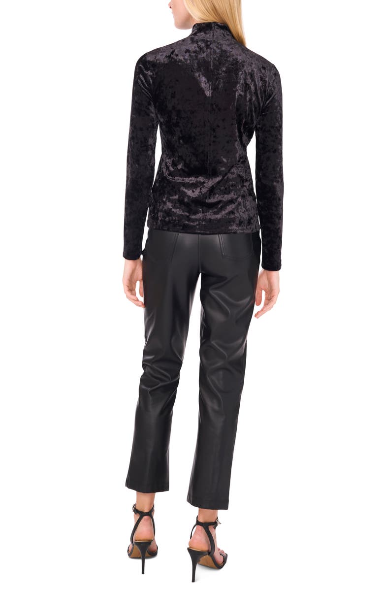 1.STATE Mock Neck Long Sleeve Crushed Velvet Top, Alternate, color, Rich Black