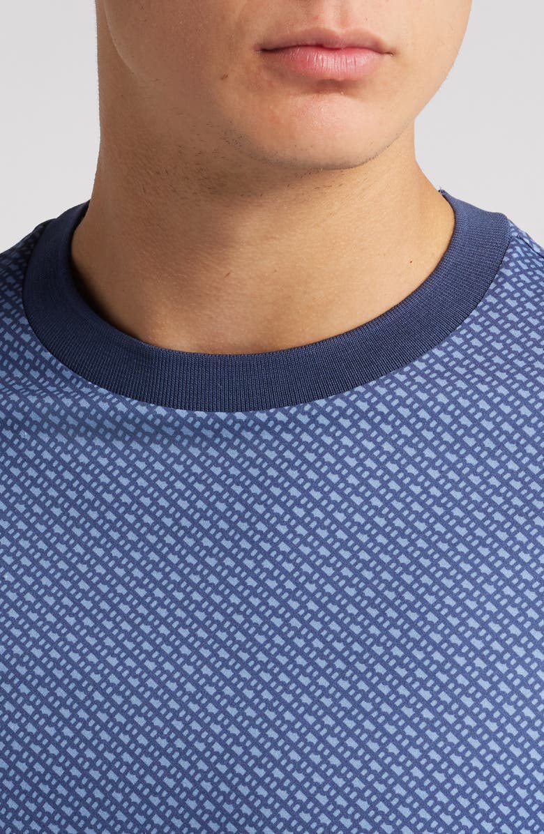 BOSS Thompson Cotton Ringer T-Shirt, Alternate, color, Navy