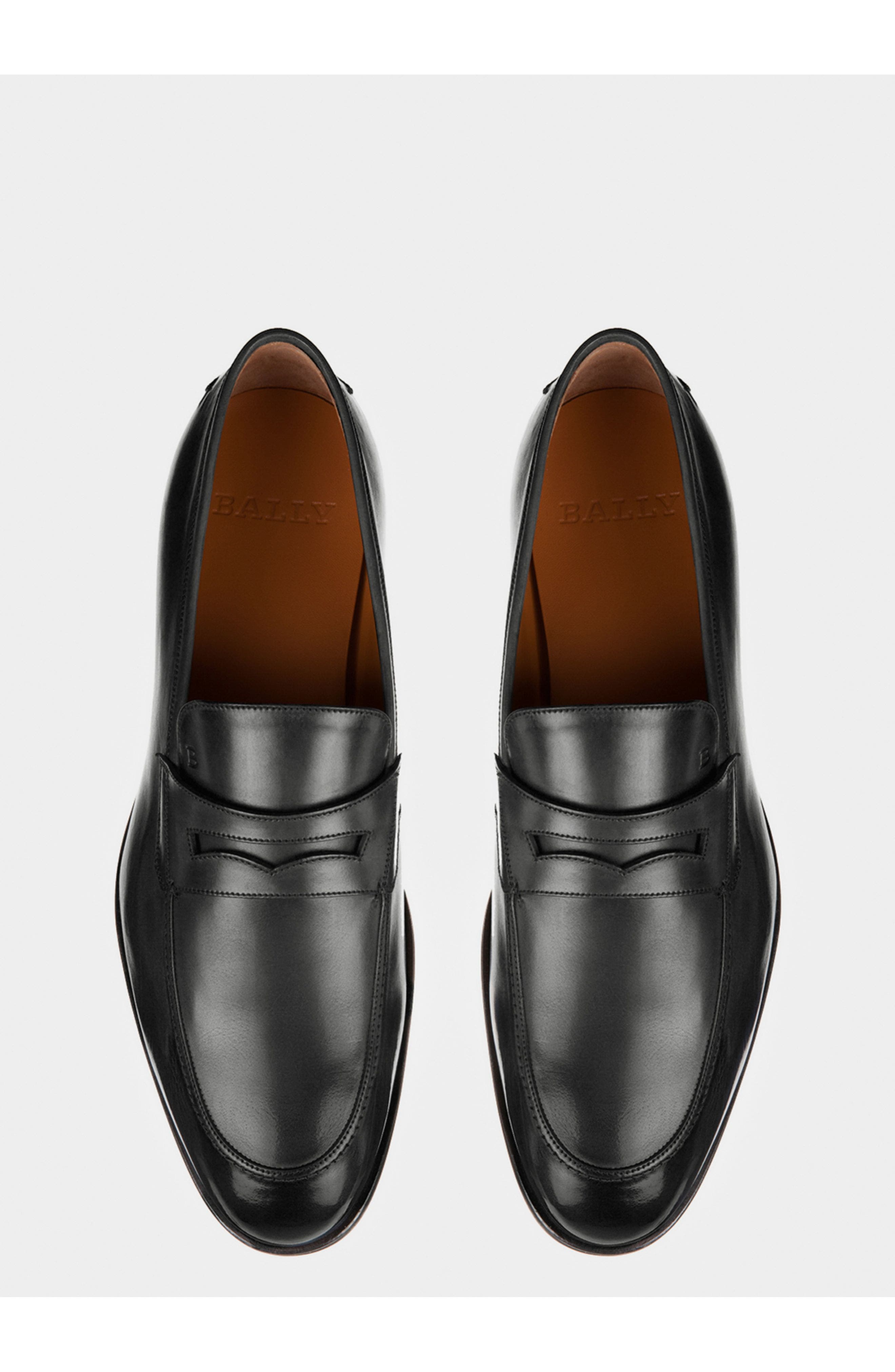 Bally Webb Men's Calf Leather Penny Loafer, Main, color, Black