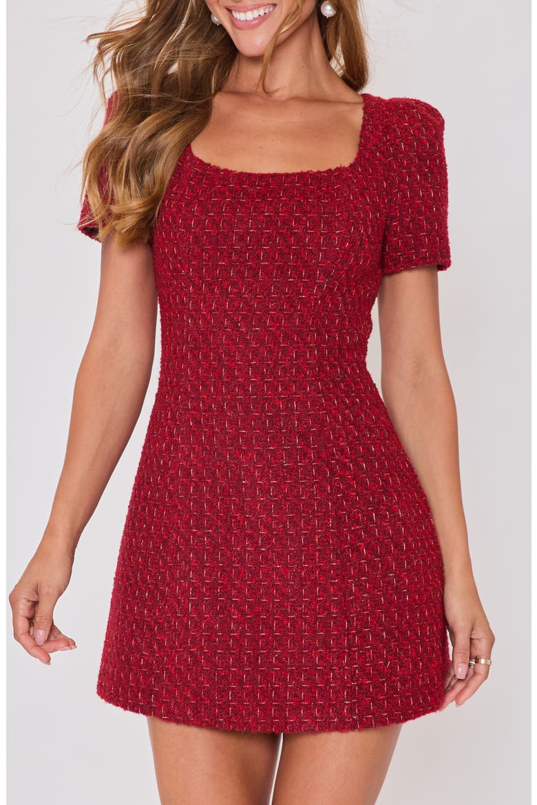 Blair Tweed Minidress, Main, color, RED