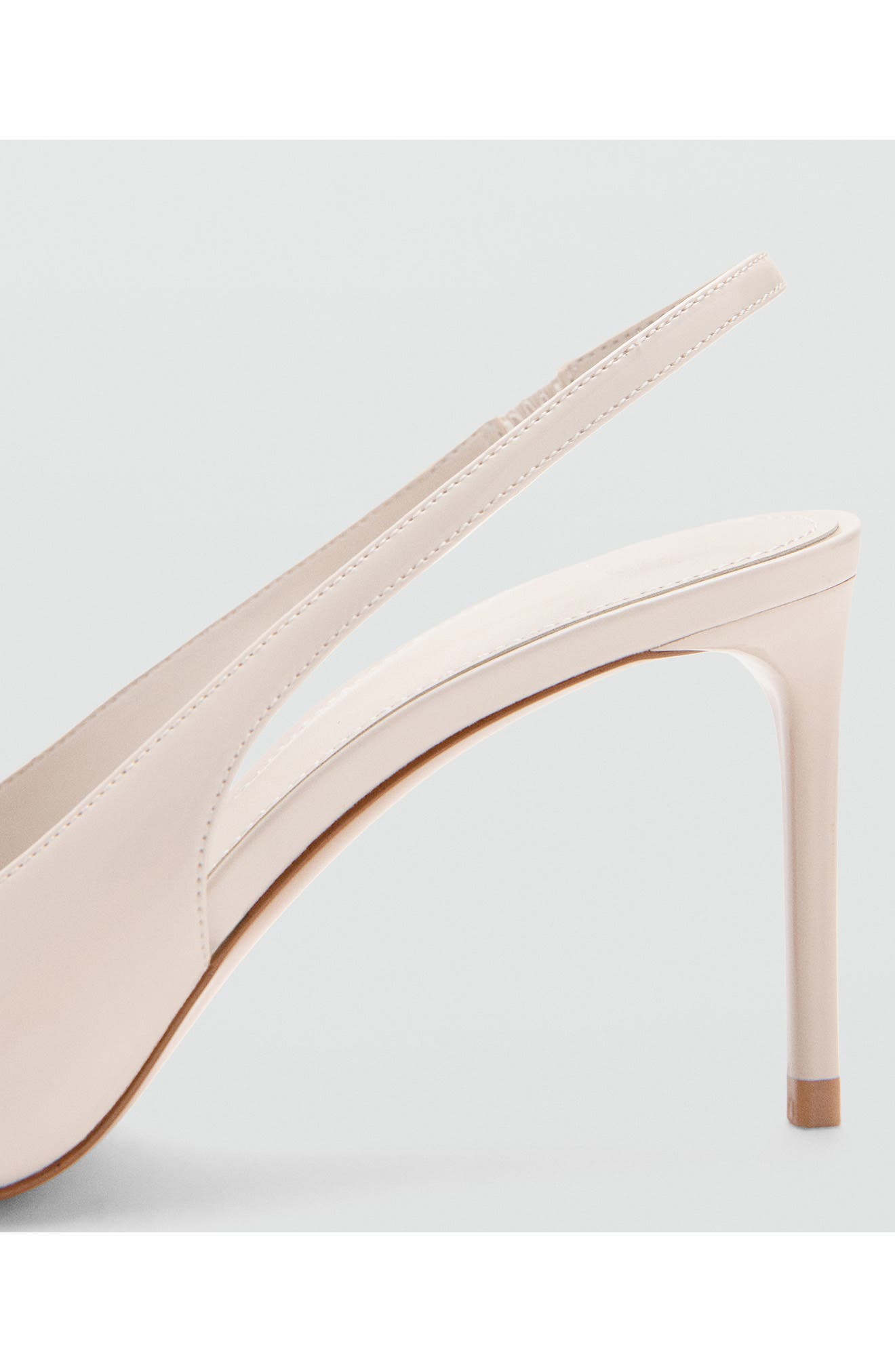 MANGO Bow Pointed Toe Slingback Pump, Alternate, color, Ecru