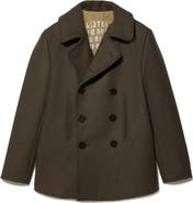 Fortela Peacot Double Breasted Wool Blend Coat