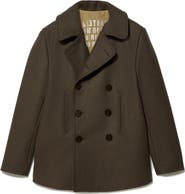 Fortela Peacot Double Breasted Wool Blend Coat