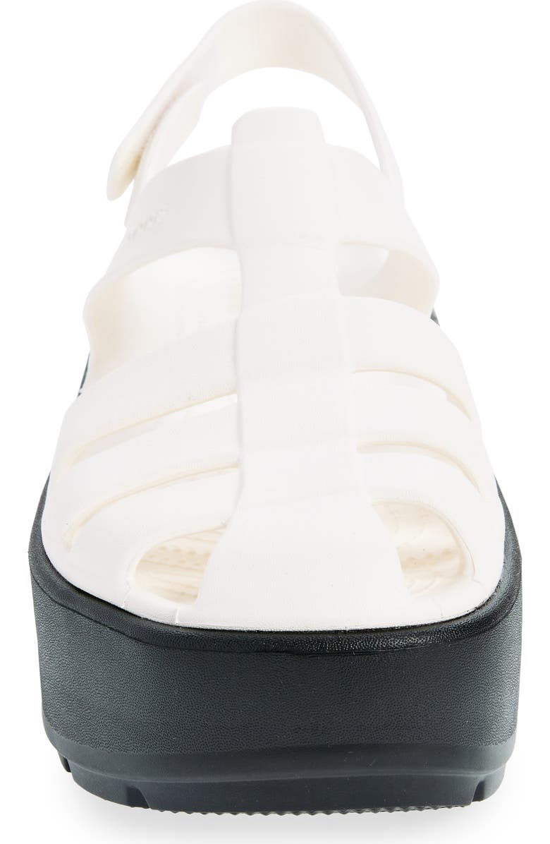 CROCS Stomp Platform Fisherman Sandal, Alternate, color, Chalk