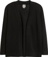 Anne Klein Sheer Stripe Open Front Cardigan