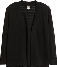 Anne Klein Sheer Stripe Open Front Cardigan