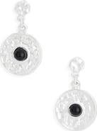 Karine Sultan Black Faux Pearl Disc Drop Earrings