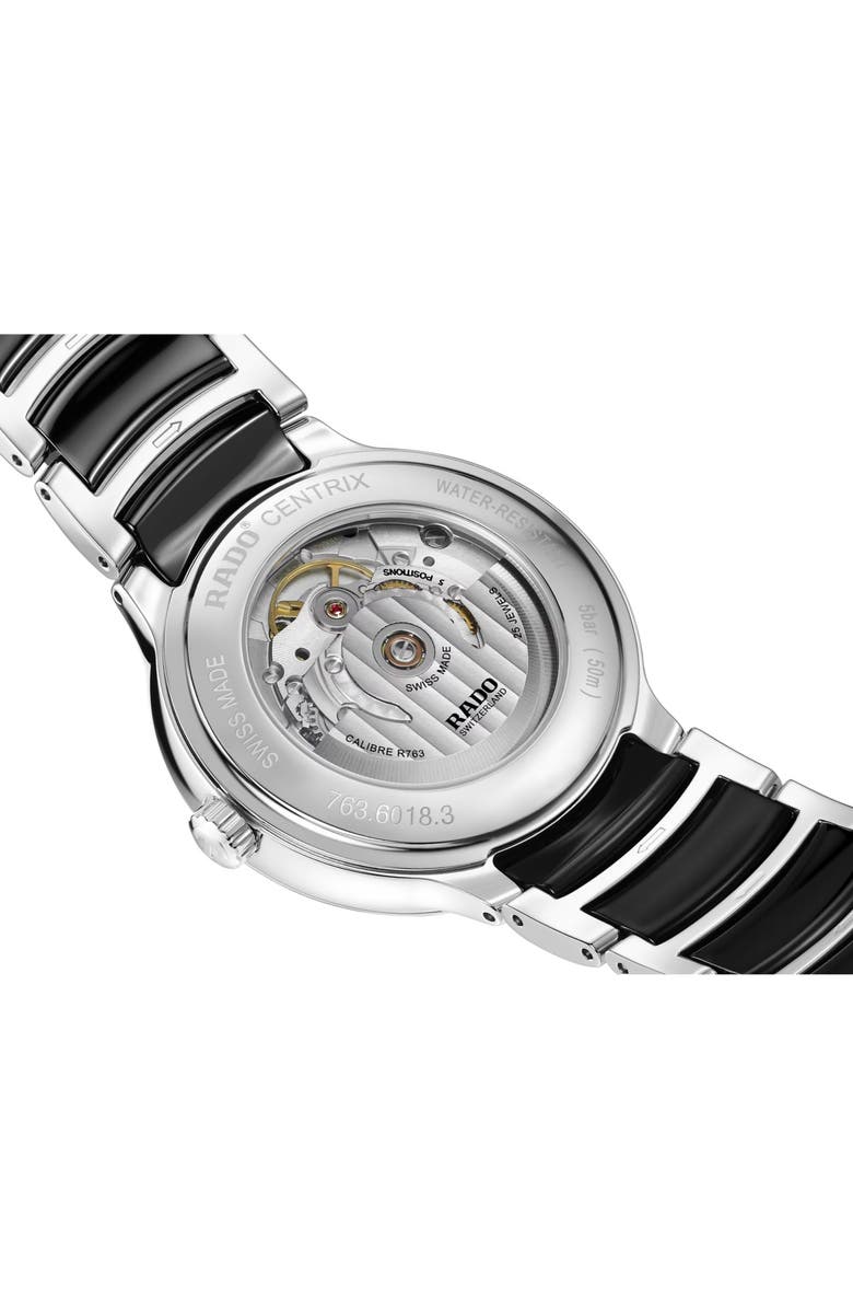 RADO Centrix Automatic Ceramic Bracelet Watch, 30.5m, Alternate, color, 