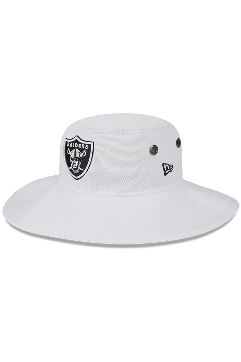 Men's New Era White Las Vegas Raiders 2023 NFL Training Camp Panama Bucket Hat, Main, color, White