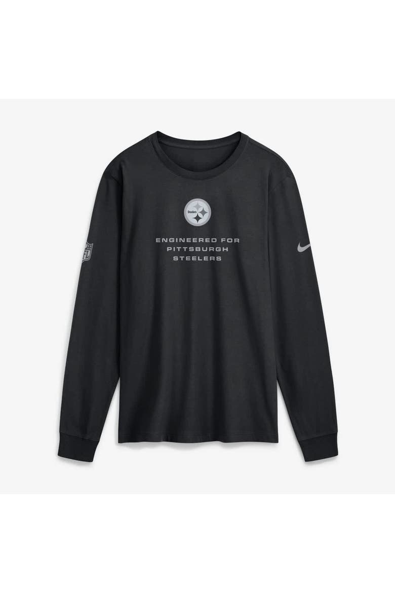Men's Nike Black Pittsburgh Steelers Sideline Bold Arch Star Dri-FIT Long Sleeve T-Shirt, Main, color, Black