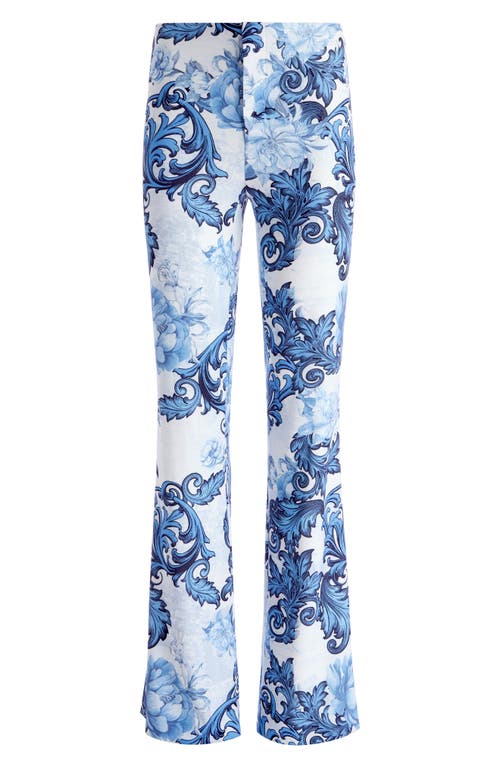 Alice And Olivia Alice And Oliva Teeny Printed Bootcut Pants In Scroll Symphony