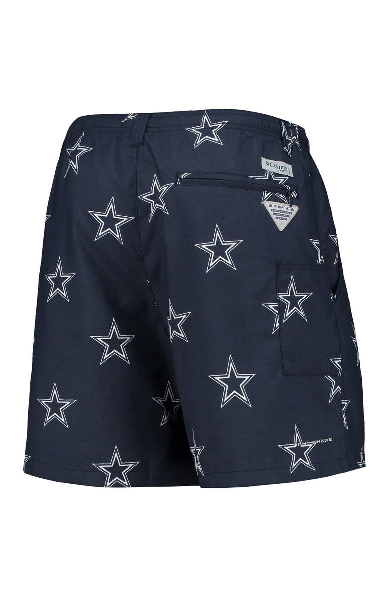 Columbia Men's Columbia Navy Dallas Cowboys Backcast II Omni-Shade Swim Shorts, Alternate, color, 