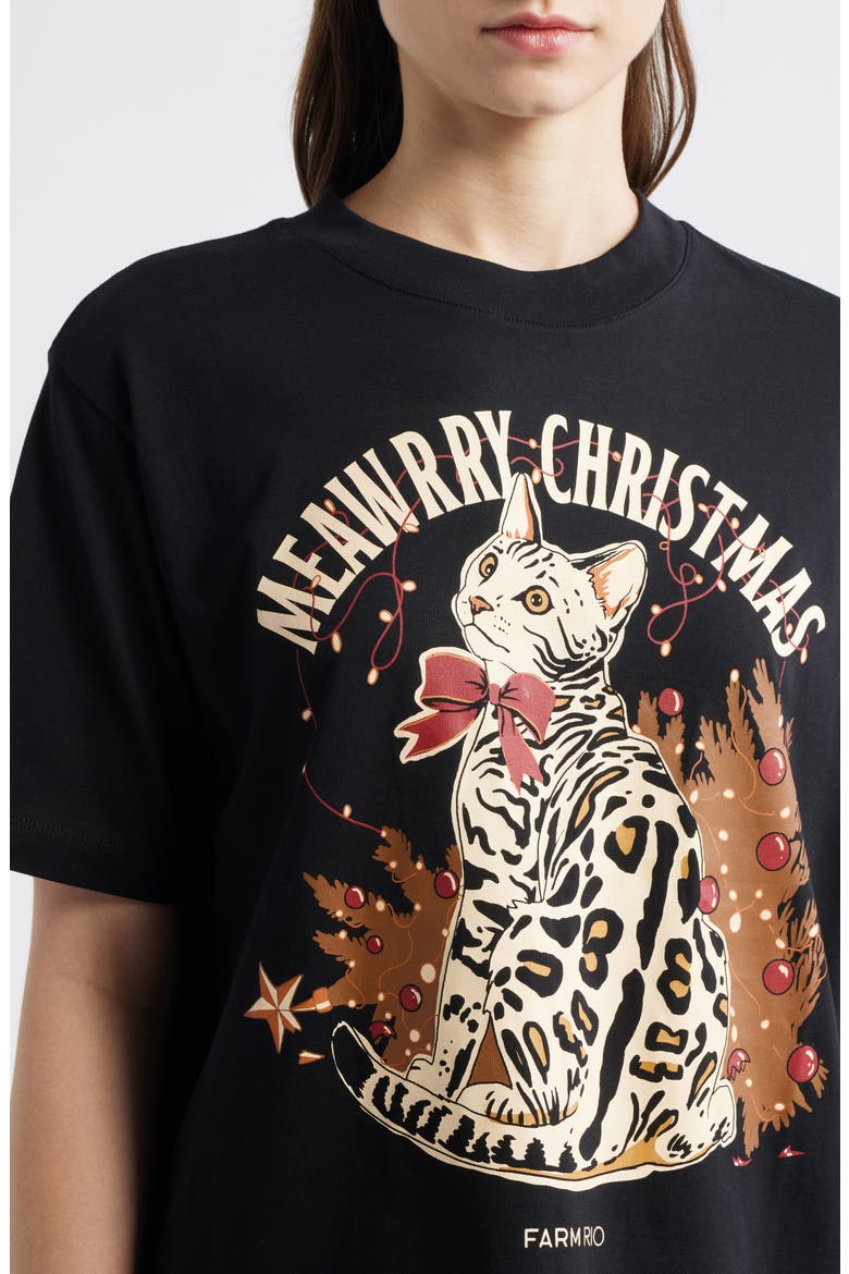 Meawrry Christmas Relaxed Graphic T-Shirt, Alternate, color, BLACK