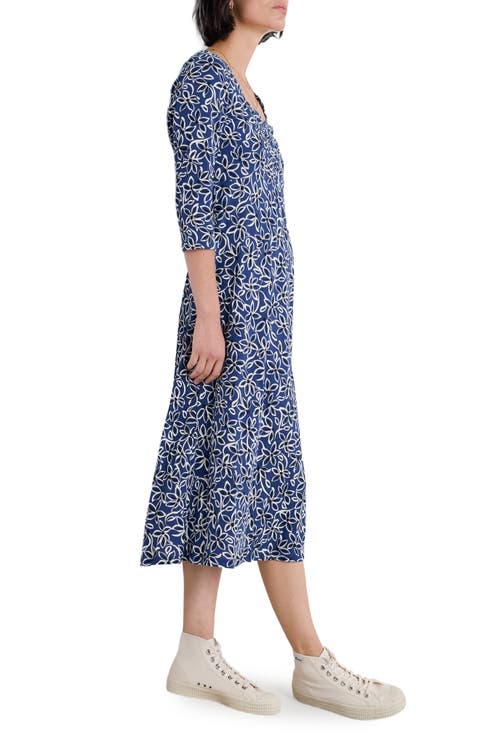 Secret Cove Print Midi Dress